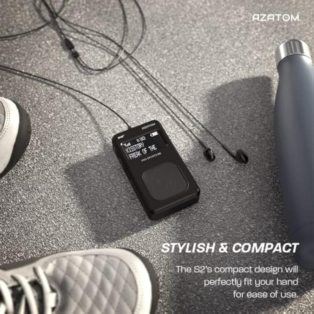 Azatom Pro Sports S2 Portable DAB/DAB+ & FM Radio with Earphones - Black