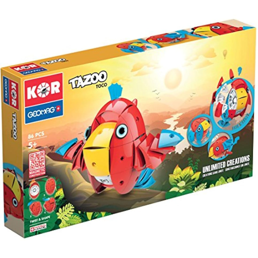Geomag KOR Tazoo Toco Magnetic Construction Set - STEM Toy, 86 Pieces