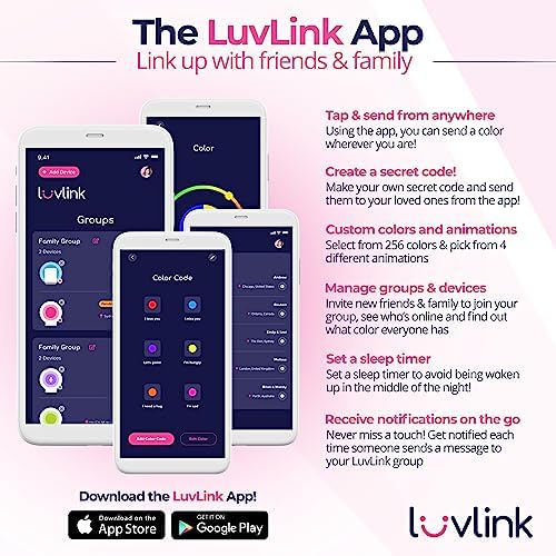 LuvLink Friendship Lamp v2 - Long Distance WiFi Touch Light (Set of 4)