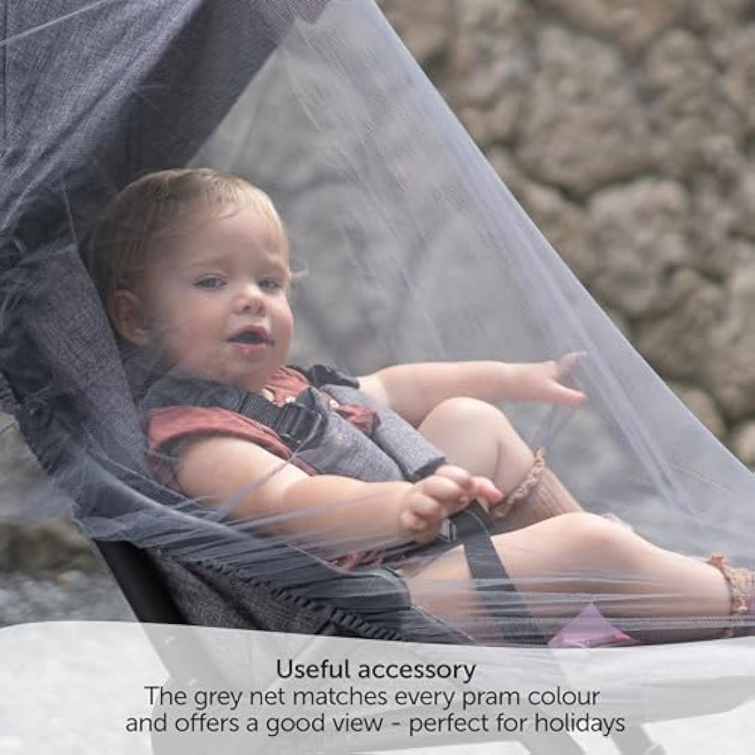 Zamboo Universal Mosquito Net for Prams and Strollers - Fine Mesh, Grey