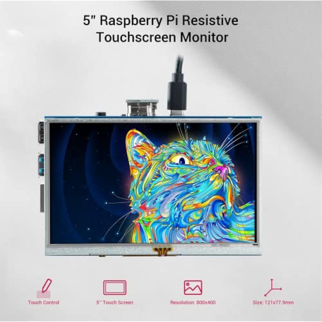 Elecrow 5-Inch Raspberry Pi Touch Screen – 800x480 TFT LCD Mini Monitor