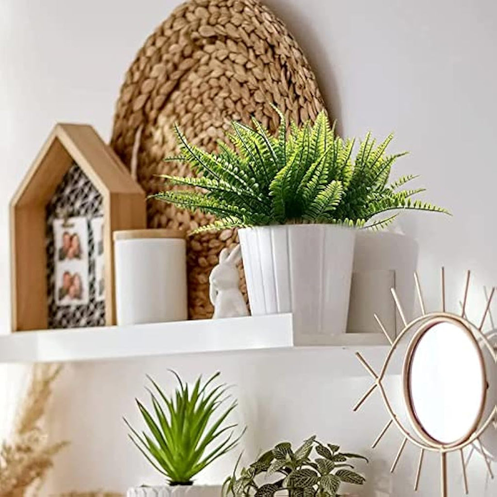 Jolof Store Artificial Boston Fern Plants - 12Pcs Faux Greenery Bushes