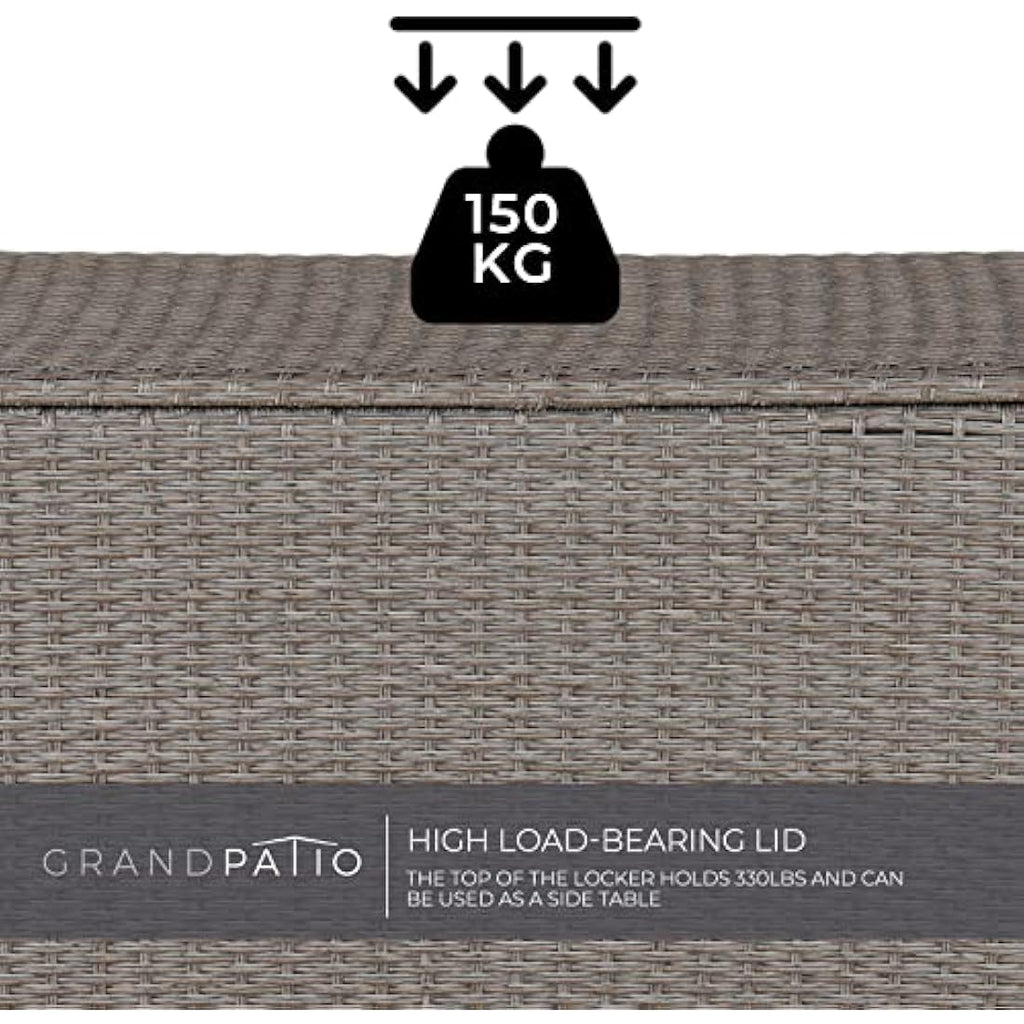 Grand Patio 480L Outdoor Deck Box – Weatherproof Resin Wicker Storage