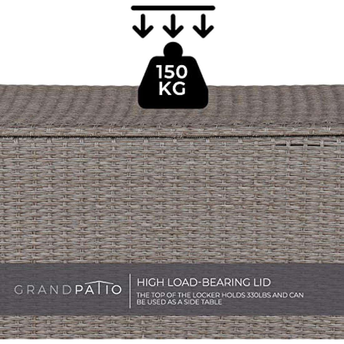 Grand Patio 480L Outdoor Deck Box – Weatherproof Resin Wicker Storage
