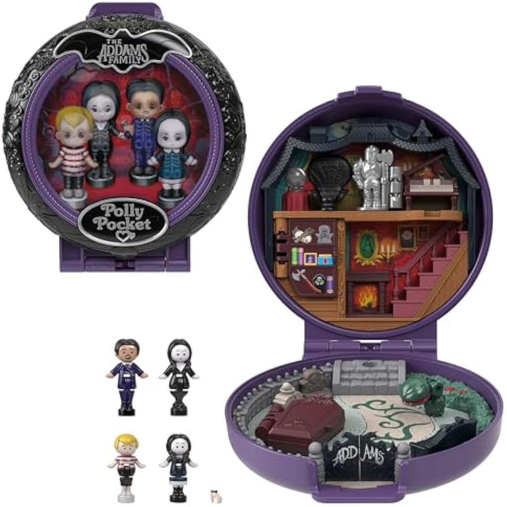 Polly Pocket The Addams Family Collector Compact Playset with 4 Dolls