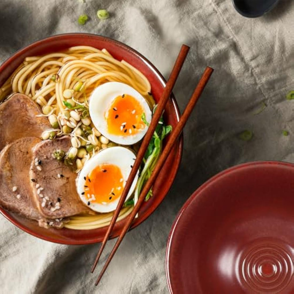 NUTRIUPS Ceramic Ramen Bowl Set of 2 – 1200ml Japanese Noodle Bowls