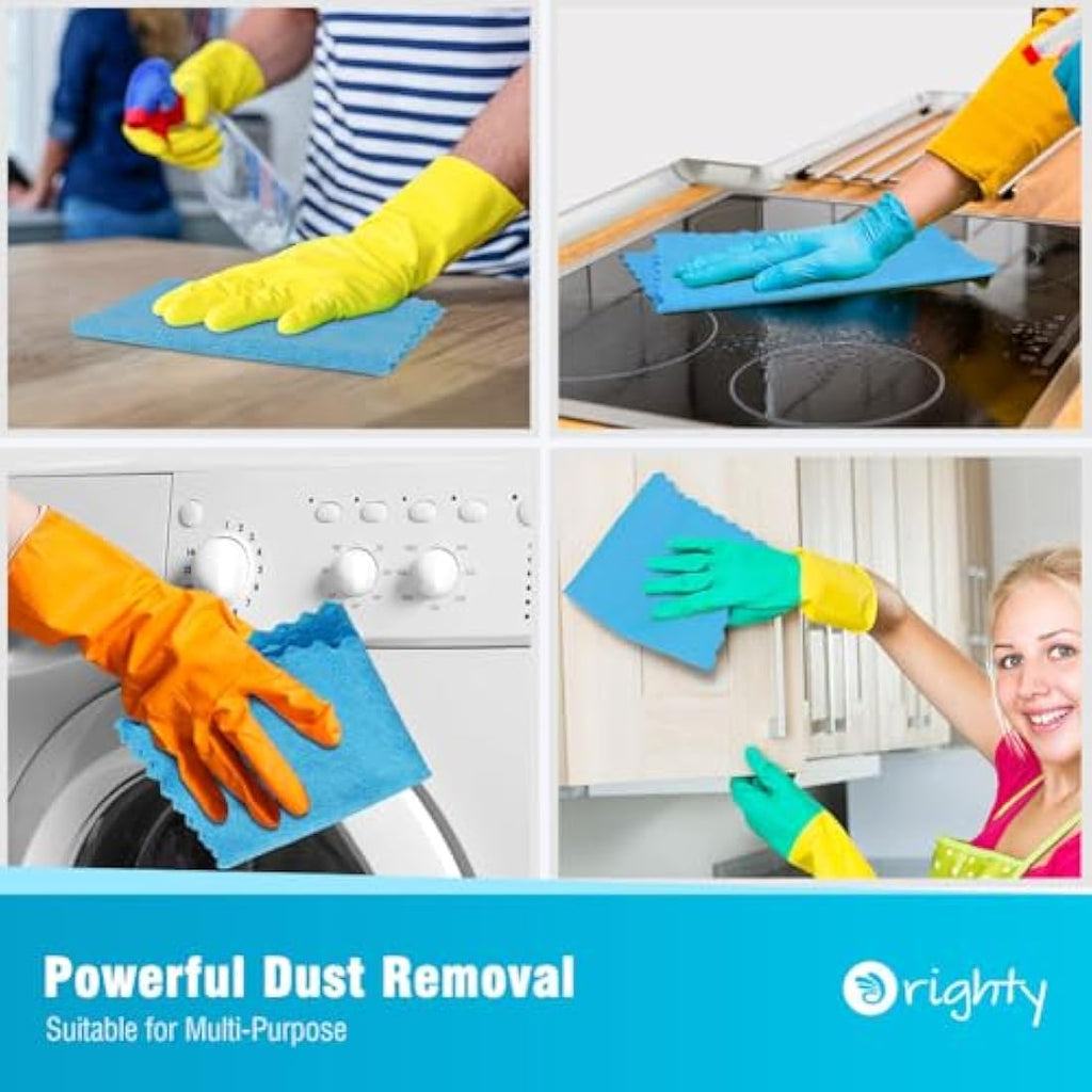 Orighty Microfiber Shop Towels – 200 Pack Reusable Lint Free Rags, Blue