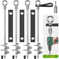 Jolof Store Heavy Duty Spiral Ground Anchors – 76cm Metal Tent Pegs, 4 Pack