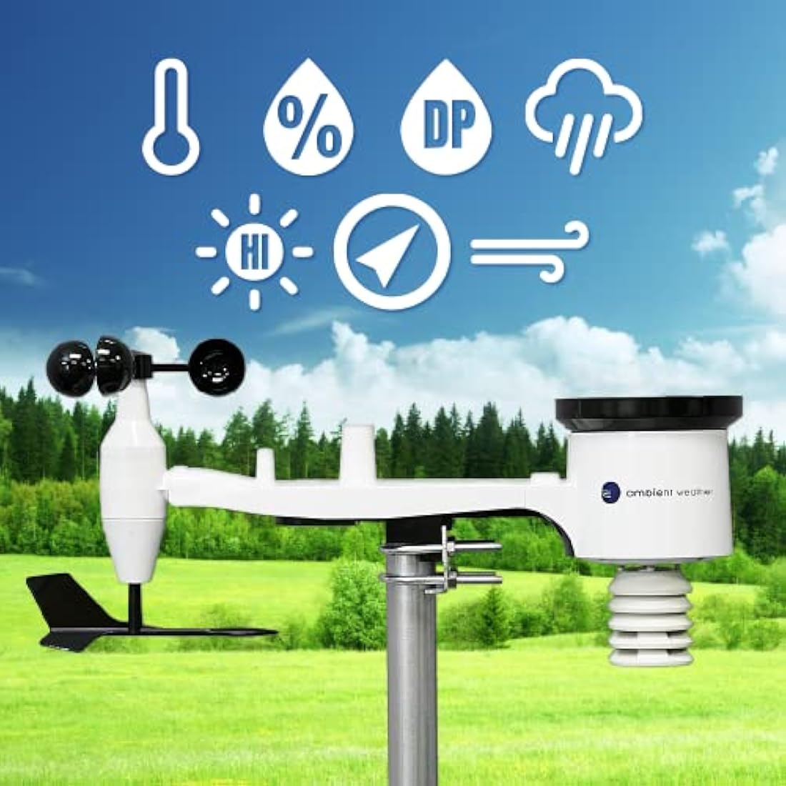 Ambient Weather WS-1965 WiFi Weather Station | Smart Home Monitoring