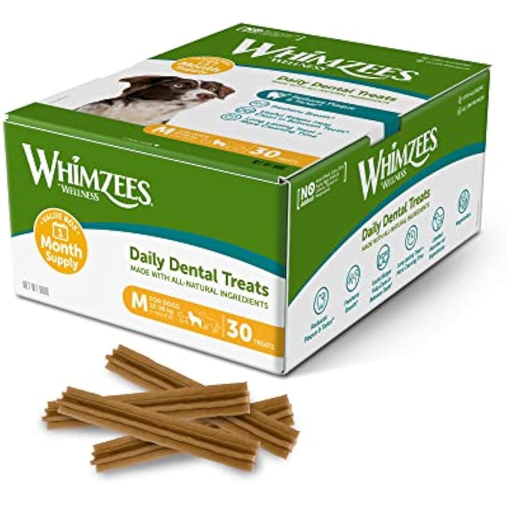 WHIMZEES Natural Dog Dental Sticks | Grain-Free Chews for Medium Breeds