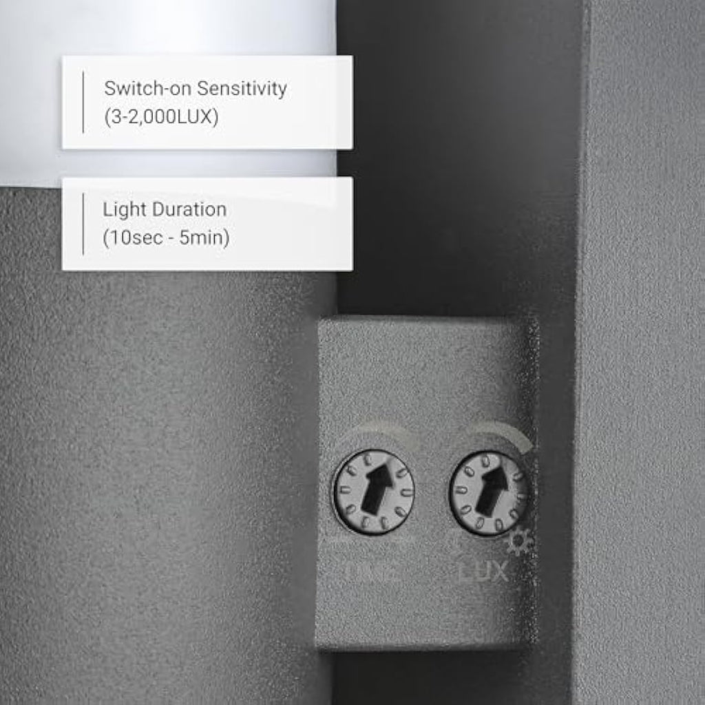 SEBSON LED Outdoor Wall Light with PIR Motion Sensor - 20W IP65 Anthracite