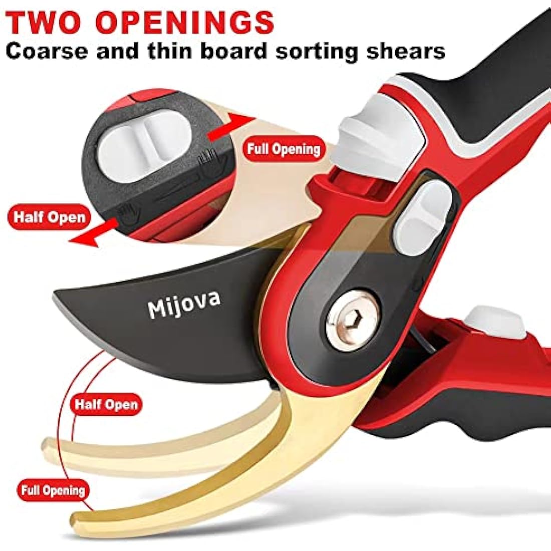 Mijova Heavy Duty Pruning Shears – SK-5 Carbon Steel Bypass Pruners