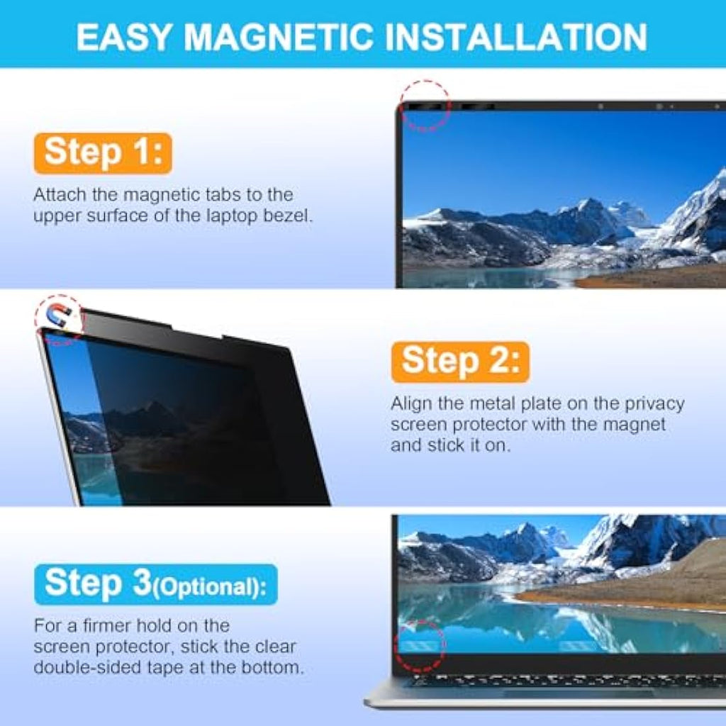 ZOEGAA 14 Inch Magnetic Laptop Privacy Screen | Blue Light Blocking