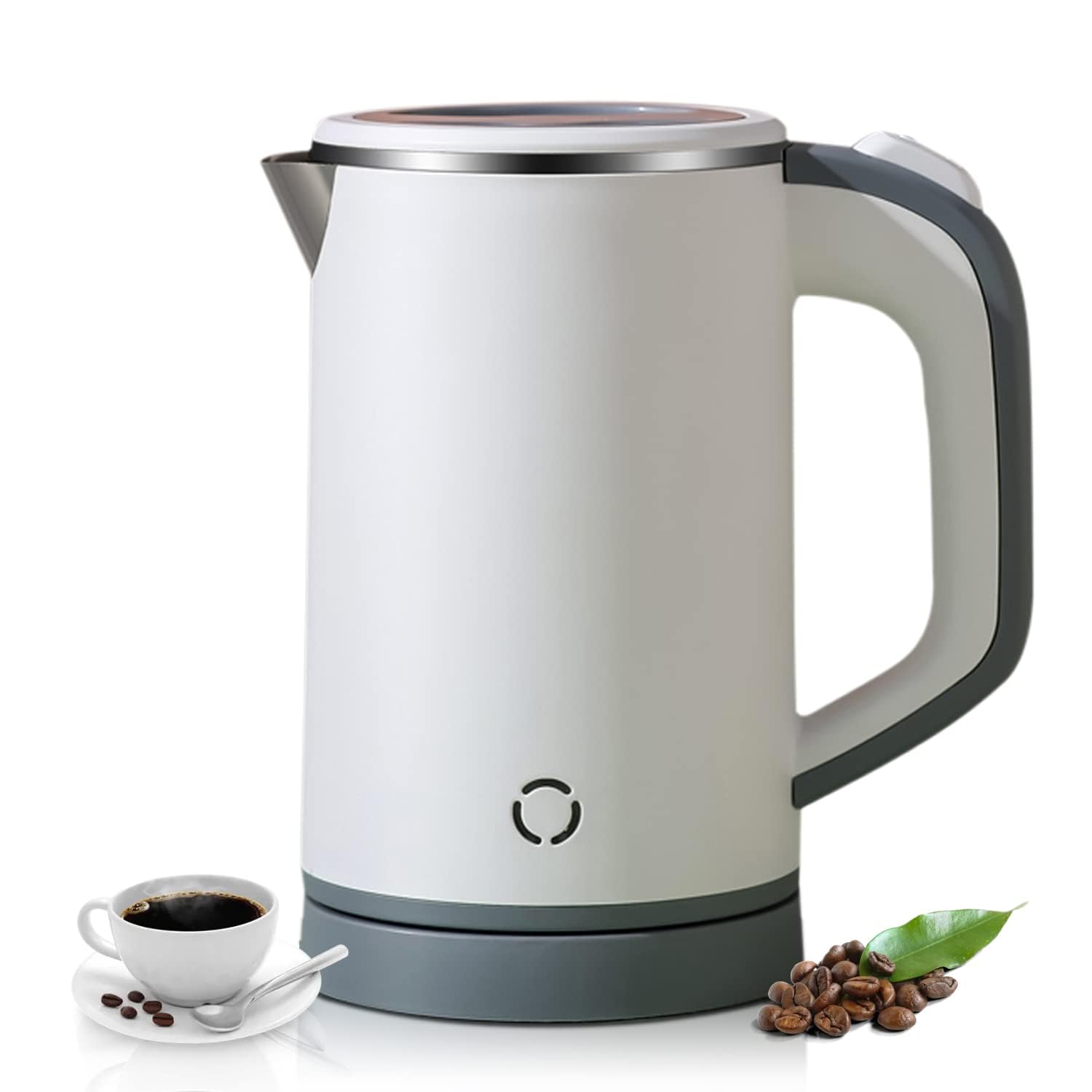LATAFA 800ml Electric Travel Kettle – Cordless Fast Boil, White