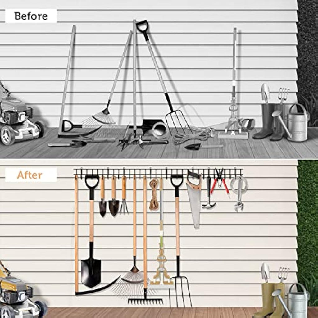 Garden Tool Rack – 64" Heavy-Duty Wall Mount Garage Organizer