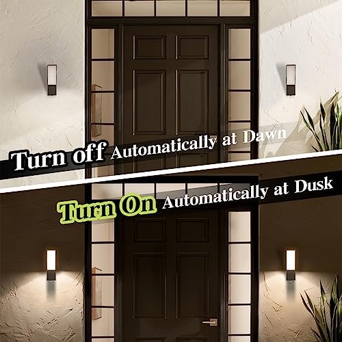 HLFVLITE Dusk to Dawn Outdoor Wall Light – LED Aluminum Porch Lamp