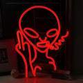 SIGNSHIP Red Alien Neon Sign | USB LED Wall Decor for Bedroom & Bar