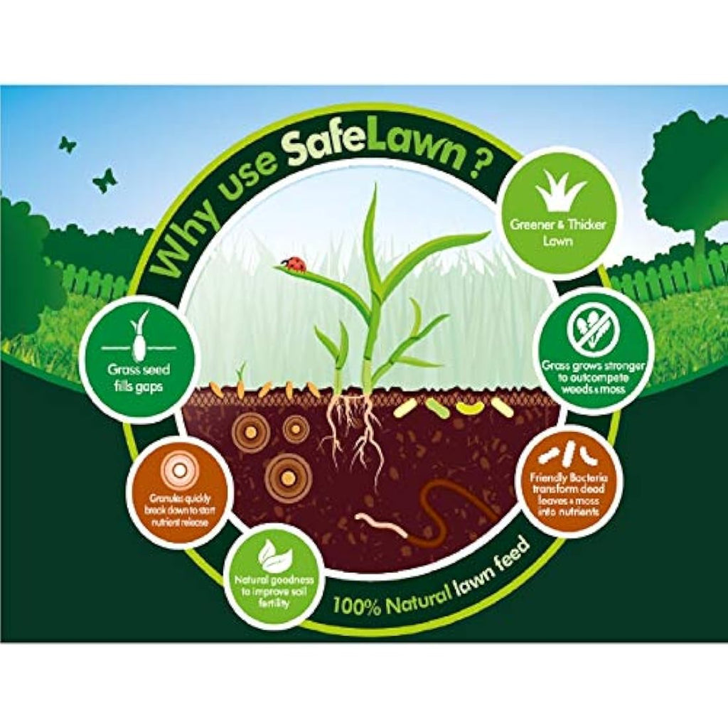 Westland SafeLawn Natural Lawn Feed & Seed - Child & Pet Safe, 2.8kg