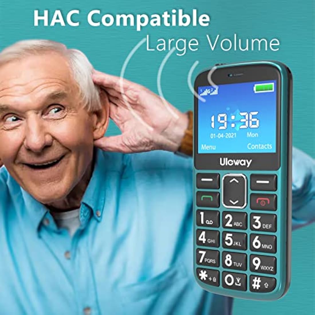 Uleway Big Button Senior Mobile Phone | Unlocked Dual SIM with SOS & Dock