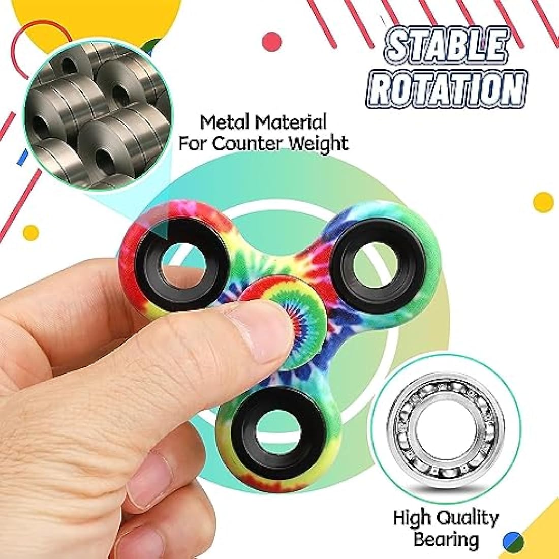 Metal Fidget Spinner 12-Pack | Stress Relief Sensory Toy