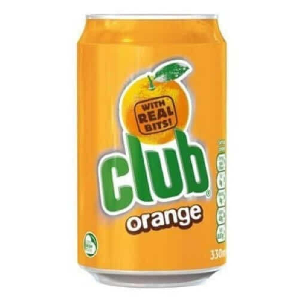 Club Orange Soda Fruit Drink - 330ml Cans (Pack of 4) |