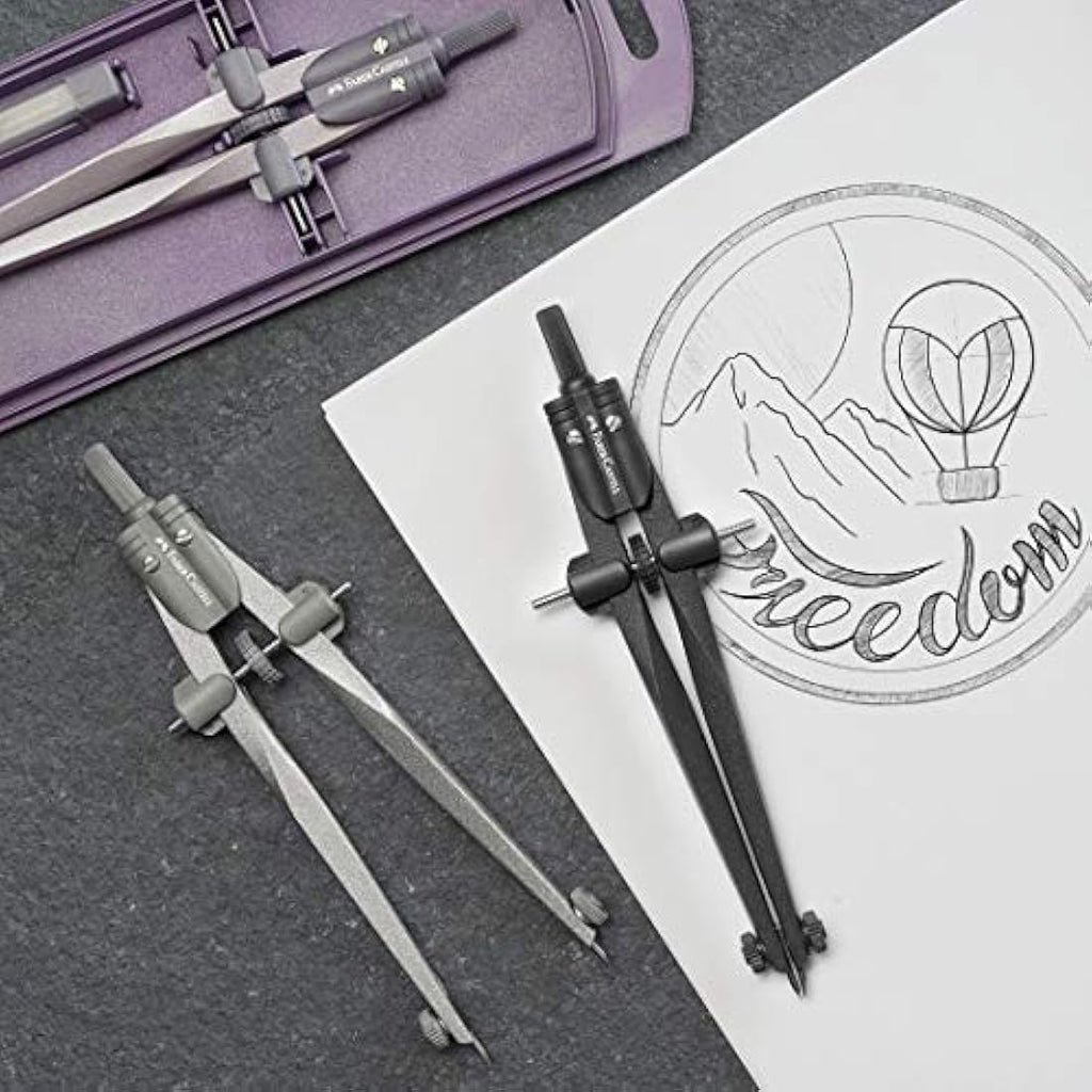 Faber-Castell Stream Quick-Set Compass – Black Stone Drafting Tool