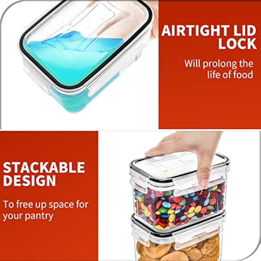 Skroam 24-Piece Airtight Food Storage Containers | BPA-Free Pantry Set
