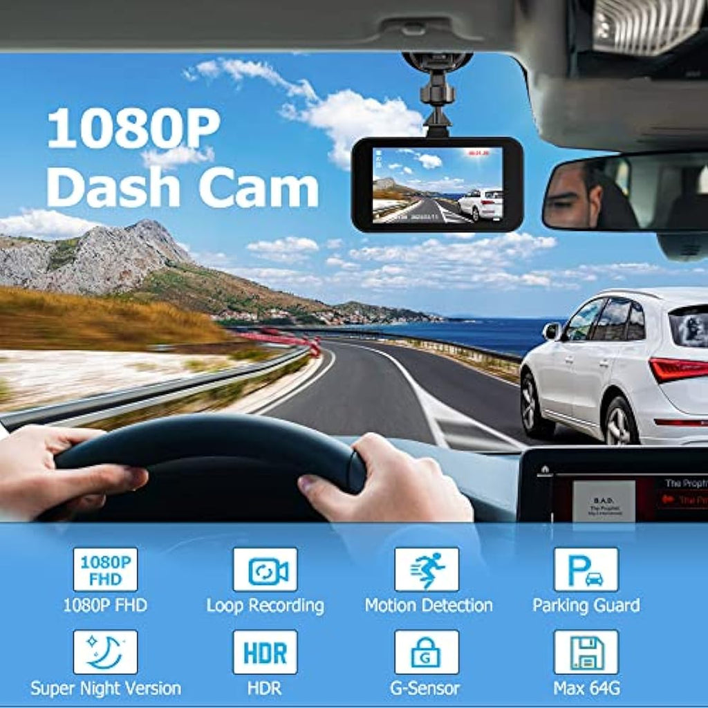 Diamond Lark 1080P Full HD Dash Cam | 170° Wide Angle with 32GB SD Card