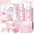 Jolof Store 9-Piece Sakura Bath Gift Set | Cherry Blossom Spa Skincare Kit