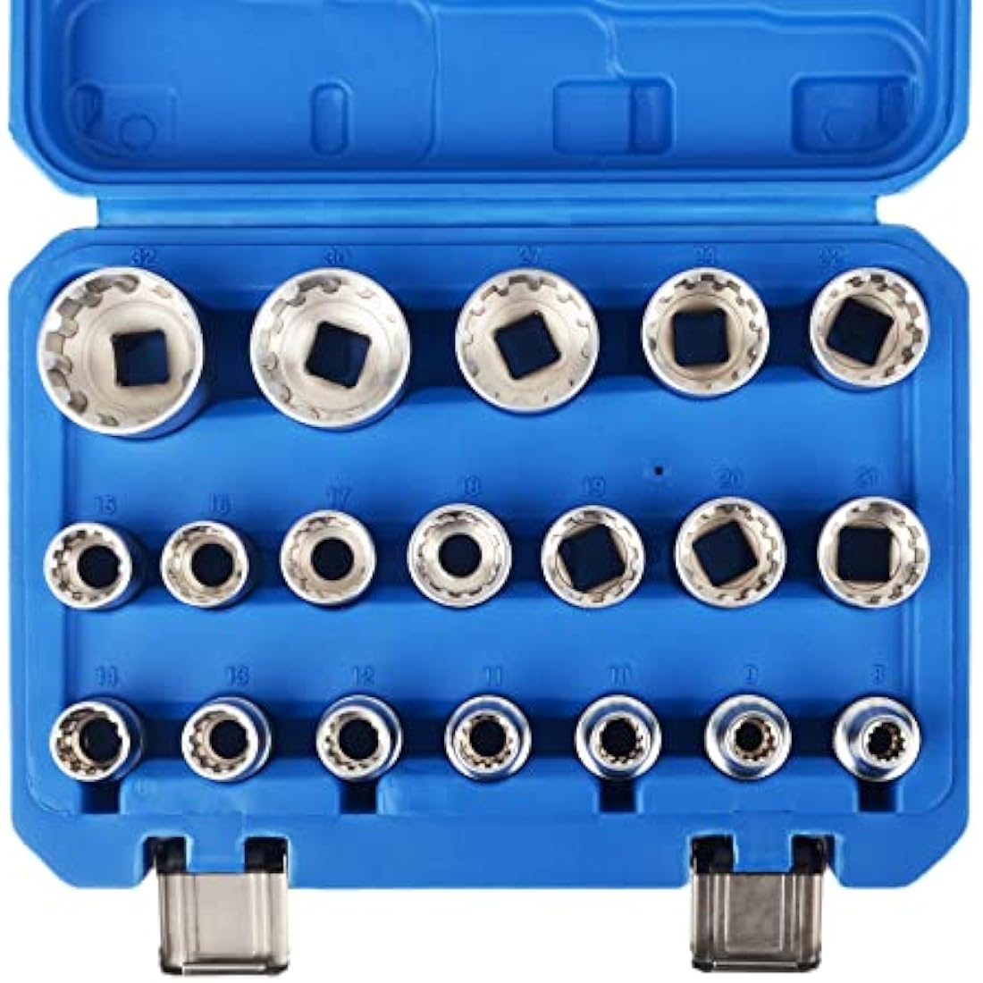DAYUAN 19pc Spline Socket Set - 1/2" Drive Universal Metric 8-32mm Cr-V