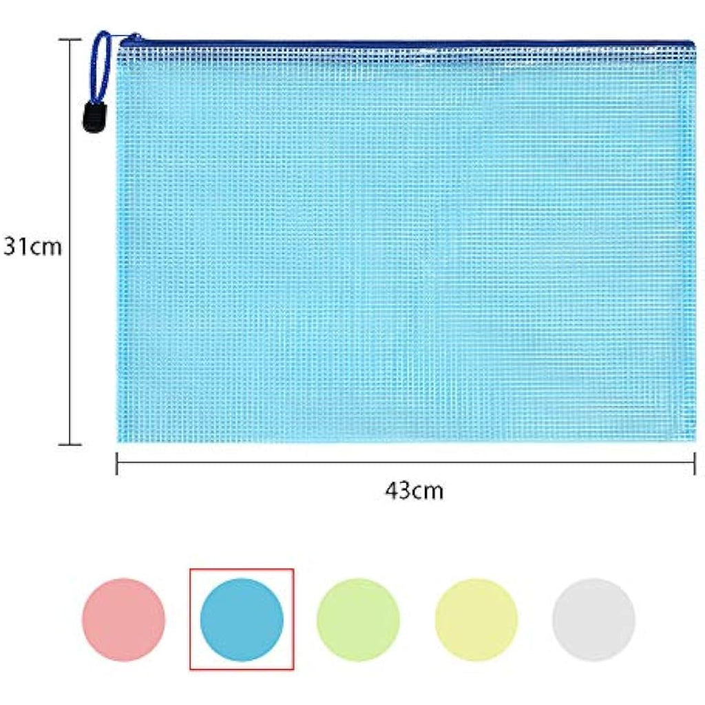 Vicloon A3 Mesh Document Wallets – 10Pcs Waterproof Zipper File Bags