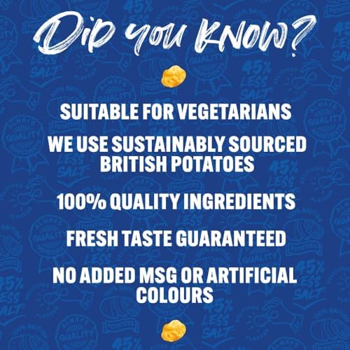 Walkers Less Salt Lightly Salted Crisps – 45g Potato Chips (Case of 32)