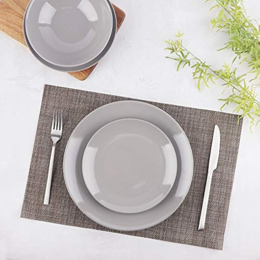 Jolof Store 18-Piece Stoneware Dinnerware Set | Smokey Grey, Service for 6