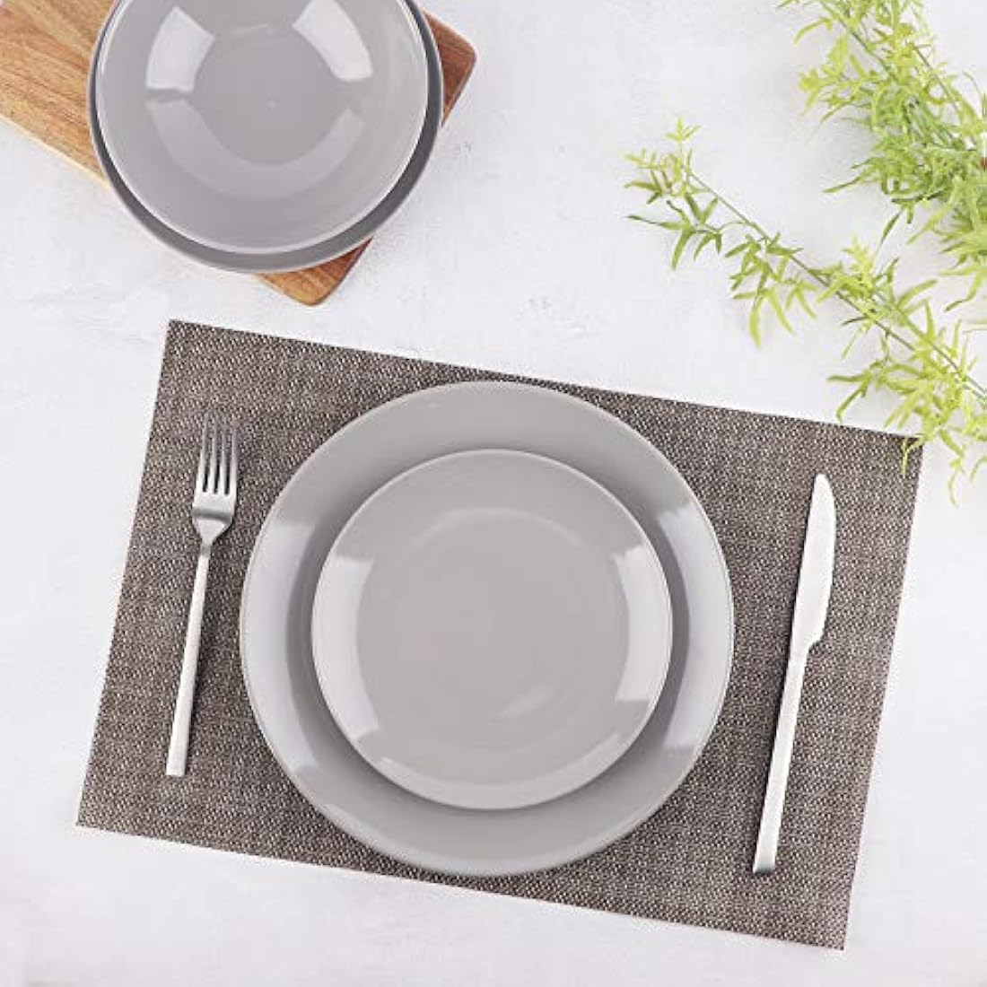 Jolof Store 18-Piece Stoneware Dinnerware Set | Smokey Grey, Service for 6