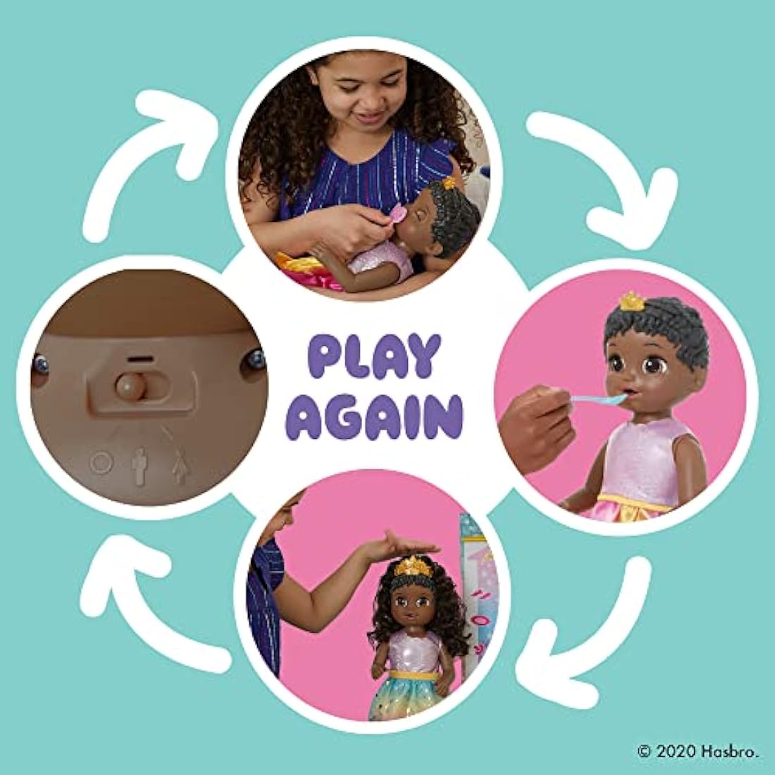 Baby Alive Princess Ellie Grows Up! Interactive Talking Doll - Black Hair