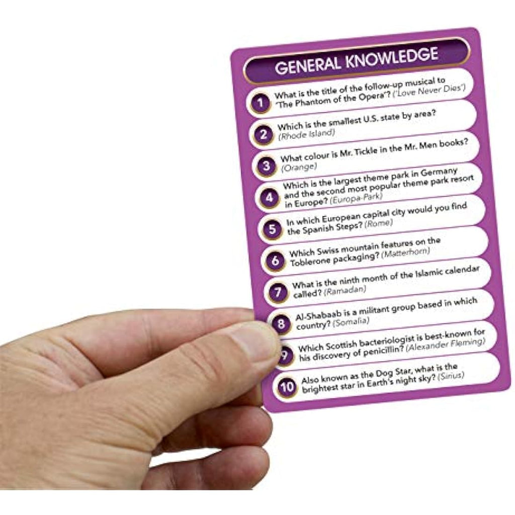 Cheatwell Games Top Trivia General Knowledge Quiz Cards - 1,000 Questions