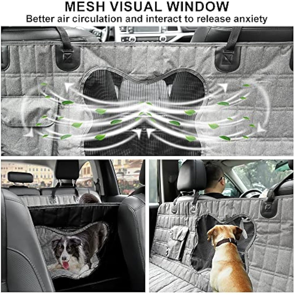 Plutus Pet Dog Car Seat Cover | Waterproof Hammock with Mesh Window