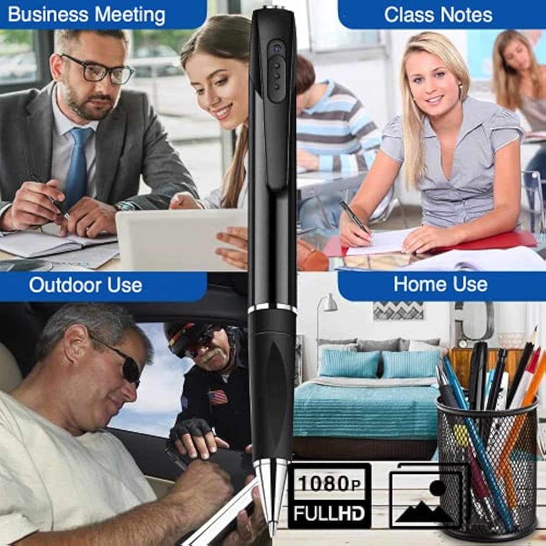 SANPROV 1080P Spy Camera Pen | Hidden Portable Pocket Cam with 32GB SD