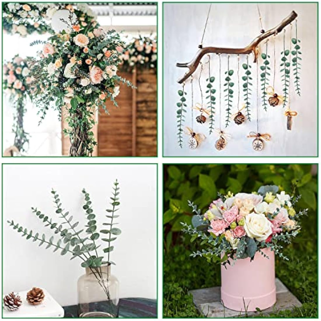 20PCS Artificial Eucalyptus Stems - 15in Faux Greenery