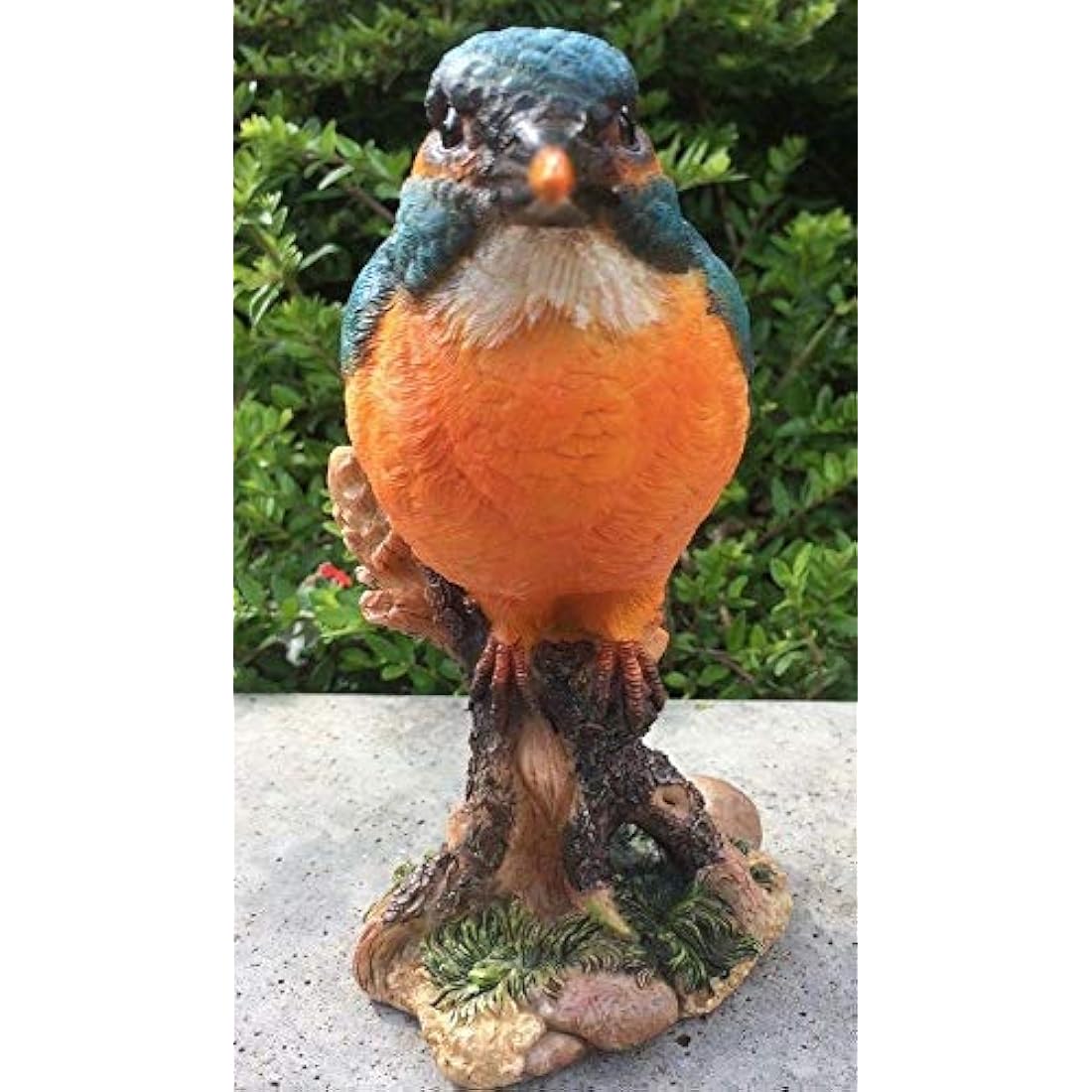 Vivid Arts Kingfisher on a Stump - Resin Wild Bird Garden Ornament