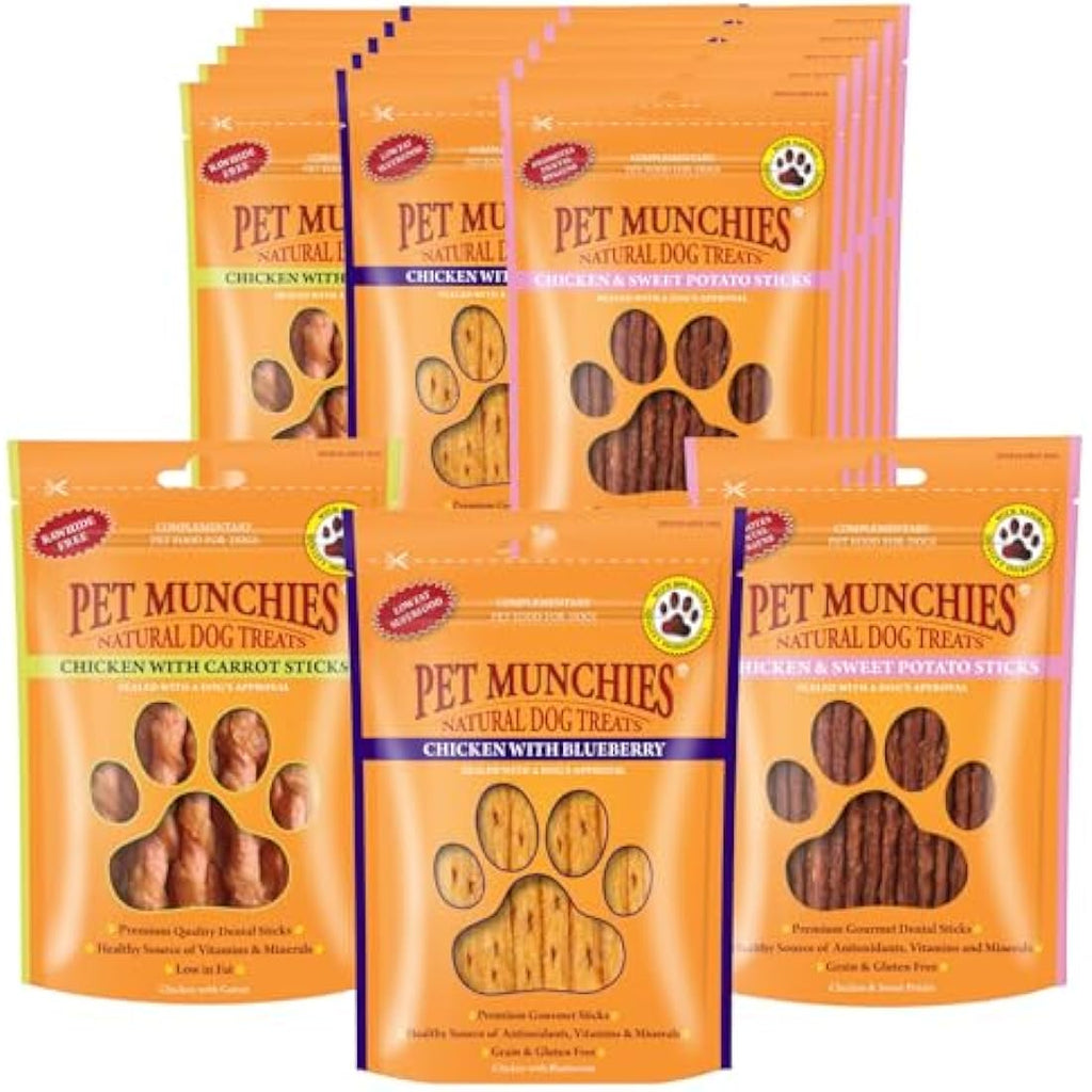 Pet Munchies Chicken Stick Dog Treats - Natural Meat Variety, 18 Bags