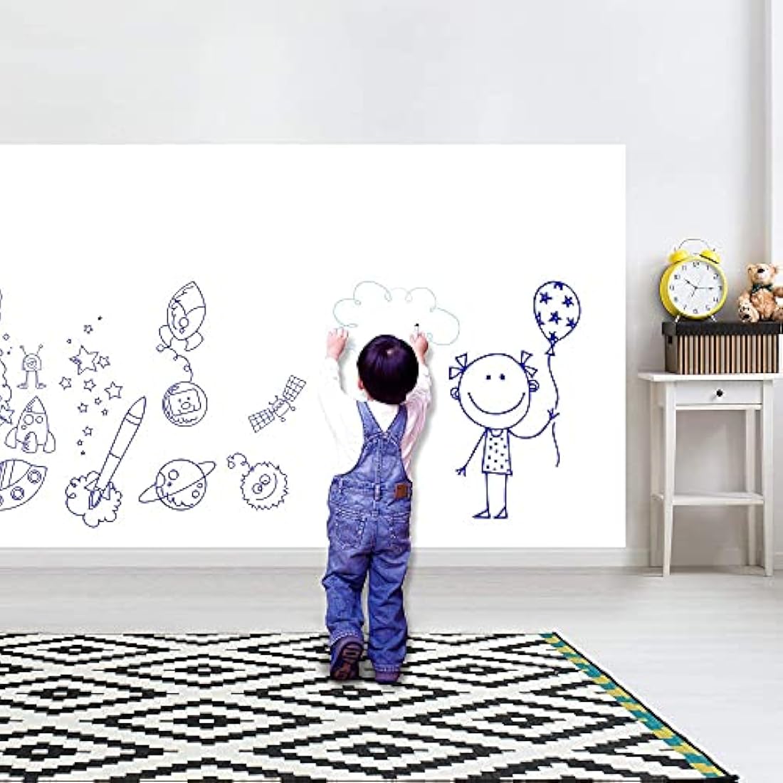 Dry Erase Whiteboard Sticker Roll - 44x200cm Self-Adhesive