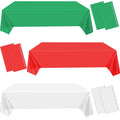 BAIEGOED Disposable Plastic Tablecloth | 6-Pack Red & Green PEVA Covers