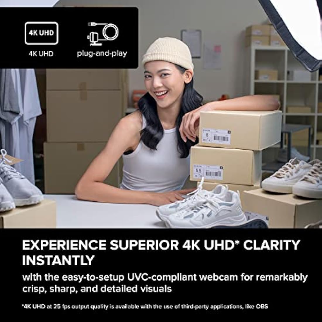 Creative Live! Cam Sync 4K UHD USB Webcam | 95° Wide-Angle & Dual Mics