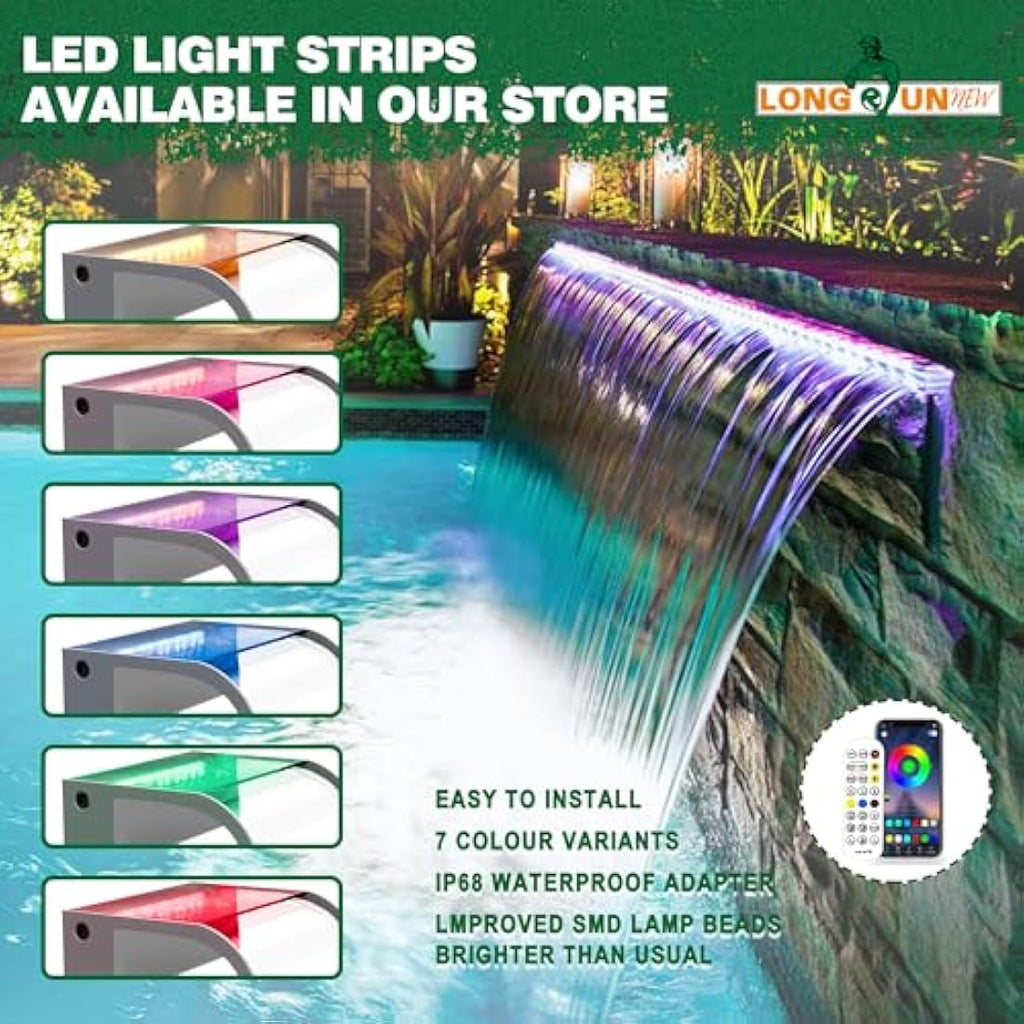 Jolof Store 90cm Acrylic Pond Waterfall Blade – Curved Pool Spillway