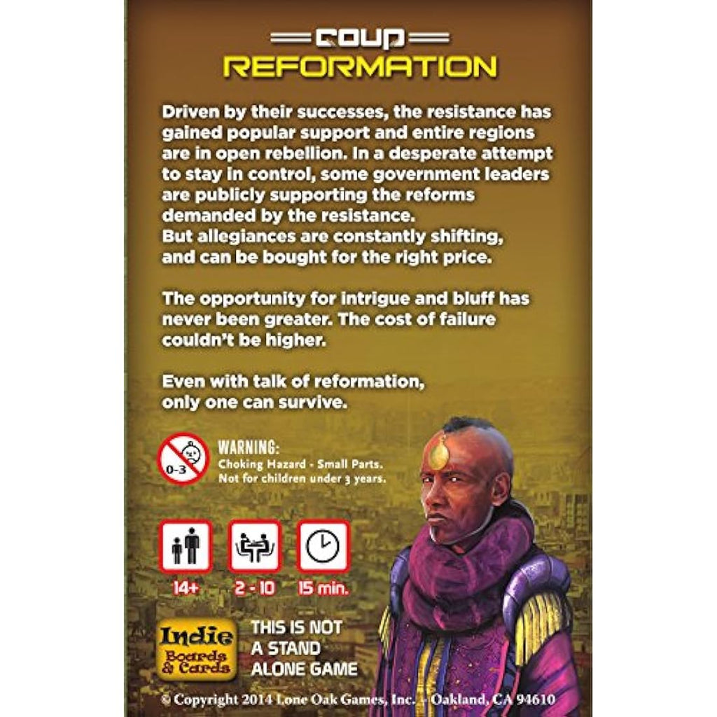 Coup Reformation Expansion Card Game – Indie Board & Cards 2nd Edition