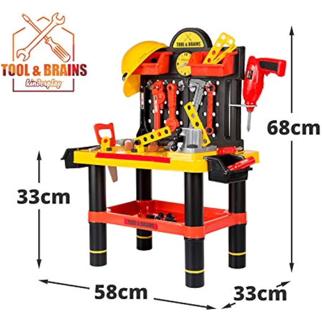 Kinderplay Kids Tool Bench – 50-Piece Workbench with Drill and Helmet