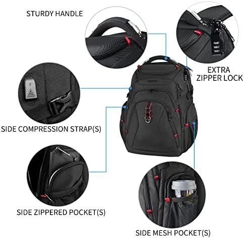 KROSER 17.3 Inch Travel Laptop Backpack – Water-Repellent RFID Bag