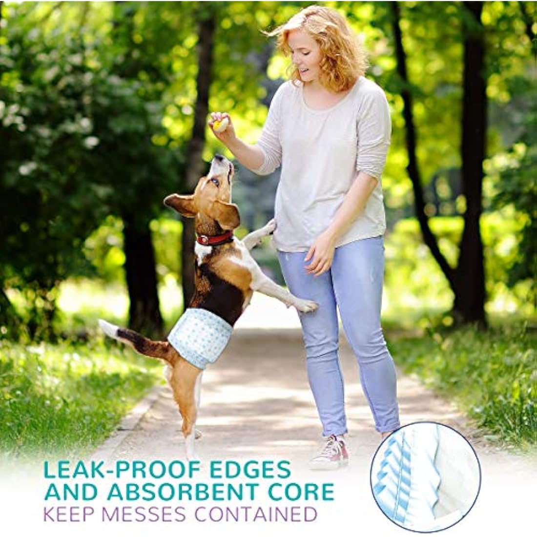 Flying Paws Male Dog Wraps | XS Disposable Absorbent Nappies - 60 Pack