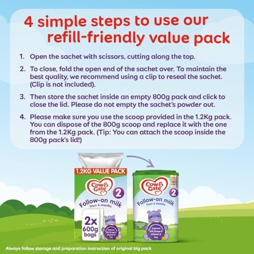 Cow & Gate 2 Follow On Baby Milk Powder Formula, 6-12 Months, 3.6kg